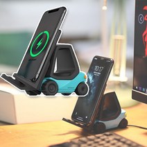 LinDesign 마그네틱 무선 충전기 지게차형 휴대폰 거치대 급속 충전, 화이트, 1개