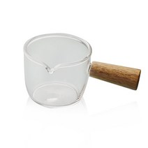 우드 손잡이 에스프레소 샷잔 내열유리 시럽잔 샷글라스 컵 더블, 1에스프레소샷잔50ml