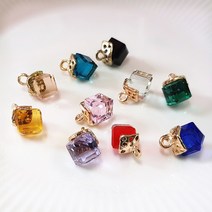 큐브 크리스탈 수정펜던트, P52-21 자수정(사진보다연함)