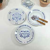 마메종 블루 로즈 파스타 볶음밥 카레접시 볼 그릇, 하트