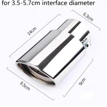 머플러팁 범용 자동차 배기 머플러 팁 스테인레스 스틸 파이프 크롬 트림 개조된 후면 테일 목 라이너 액세서리, [01] straight-silver, 01 straight-silver