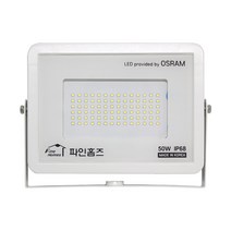 파인홈즈 LED 투광등 50W 백색 방진 옥외등 오스람칩 IP68 방수등 결로방지 고효율 국산 간판투광기 창고등 경관조명 정원등 보안등 건설현장 작업등 실외등 건물외벽등 공장등, 주광색