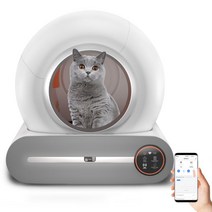 안전 대용량 65L 청소 보호 고양이 자동 로봇 9L 자체 제어 배변 쓰레기통, 01=1_EUPlug