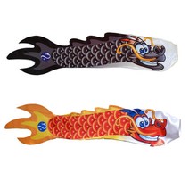shangren 2 pcs 70cm/30인치 레인보우 드래곤 윈드삭 - 재미있는 물고기 매달려 장식 - 오래 지속되는 밝은 색상을 위한, 멀티 컬러, 새틴 천으로