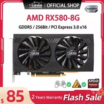 리퍼브 JINGSHA 비디오 카드 RX 580 8GB 256Bit 2048SP GDDR5 그래픽 AMD Radeon 시리즈 VGA 디스플레이포, 한개옵션0
