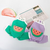 도그월드 강아지 고양이 골지 나시 수박 올인원, 골지 수박 올인원 보라