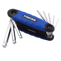 휴대용 8 in 1 접이식 별/육각 열쇠 세트 프리미엄 강화 바나듐 스틸 크롬 마감 자전거 및 가전 유지 보수용 접이식 육각 렌치 세트 L렌치세트(접식) 육각 엘렌치 접이식, 푸른 색