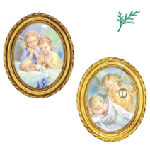 갓플랜 천사와 아기 앤틱 액자, 1.등불천사와아기