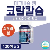 프리미엄 코랄 칼슘 비타민D 4개월 고급 아연 식약처 인증 캐나다 직수입 앤 마그네슘 플러스 2개 240정 Coral Calcuim 칼마디 칼마아디 칼맥 칼마그 디 칼매그 플래티넘