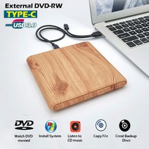 광학디스크 드라이브KuWFi USB 3.0 & Type C 외장형 DVD 드라이브 고속 CD 라이터 버너 리더 플레이어, 한개옵션0