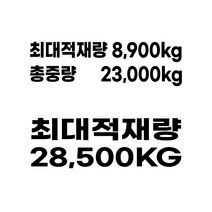 최대적재량 총중량 화물차 적제중량 자유문구 스티커, 25cm- 2줄, 흰색