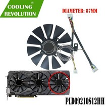 쿨러 쿨링 팬 써멀 구리스 패드 PLD09210S12HH T129215SU ASUS STRIX R9390X R9390 RX480 RX580 비디오 카드 냉각 용 VGA 쿨러, 6 핀, 01 6 PIN