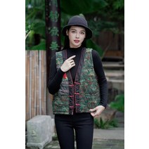 한복스타일 누빔 조끼 루즈핏 퀼팅 어머니 중년