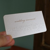 바나나프린트 ﻿독특한 형압 명함 로고인쇄 제작, 양면, 둥근모서리2곳, 첫주문