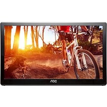 [P10배 1000엔 쿠폰 있음] 외장 와이드 디스플레이 모니터 USB 연결 15.6인치 HD 해상도 1366 x 768 TN 패널 응답 속도 8ms AOC E1659FWU-GP4R USB3 블랙 글레어 틸트 피벗 기능 모바일 생일 겨울