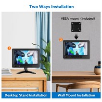 보조모니터 Eyoyo HDMI 모니터 VGA BNC 디스플레이 화면 8 quotIPS 스크린 1280x720 휴대용 미니 PC CCTV, 01 8 inch_04 EU 플러그