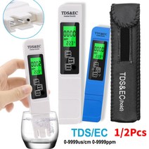 TDS 측정기 EC 수질 검사기 테스터기 1/2Pcs 디지털 미터 범위 0 9990 3 in 1 온도 PPM 펜 홈 946EA 1, 1Pcs, 03 White