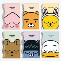 [문구조아] 카카오프렌즈 원링 좌철 수첩 메모 라이언, 7개
