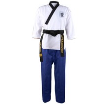 블랙 레드 성인 키즈 태권도 TKD 유니폼 트레이닝 정장 자수 Poomsae 도복 승인, [05] Style2 Blue