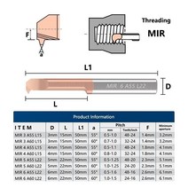 전동 천공기 2공펀치소형 보어 공구 CNC 일체형 카바이드 선반 내부 커터 MIR3 A55 A60, 02 MIR5 A60 L22