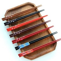 체리블라썸 일본 고급 일식 우드 나무 젓가락 7color, 슬래쉬무늬레드