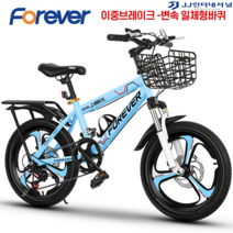 20인치자전거 MTB 입문용 자전거 출퇴근 펫바이크 추천 가벼운 튼튼한, 22인치 이중브레이크 변속 일체형바퀴, 블루