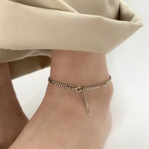 그린레몬 925실버 여자 순 은 드롭 Y 유화 체인 앵클릿 반바지 원피스 발찌 레이어드 코디
