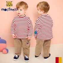 [몰리멜리]다이노스트라이프반폴라티셔츠