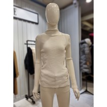 블루페페 하이넥 사이드 단추 포이트 골지 니트 티셔츠 P214KSK703