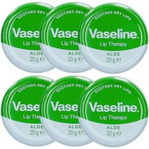 바세린 립 테라피 알로에 립밤 20g 6팩 1세트 Vaseline Lip Therapy Aloe Vera 20g, 1팩, 멀티밤