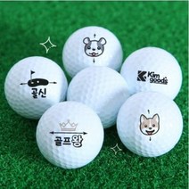 비거리 데일리 골프공 10구/6구 새상품 무지/캐릭터 연습용 커스텀 골프공 인쇄 소량주문제작, 무지골프공 10구