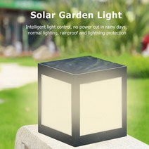 카페조명 12led 방수등 사각기둥 빛 태양광 에너지 전원 램프 장식 조명 야외조명등 빌라 잔디등 경관등, 02 웜 화이트