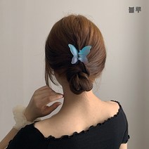 그라데이션 파스텔 나비 헤어 집게핀