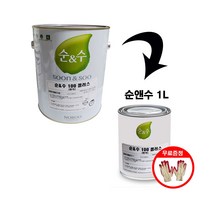 노루표 순앤수 100 친환경 1L 내부 벽지 벽면용 수성페인트 무광, 아이보리 1