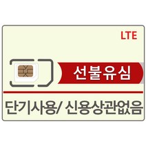 단기 선불유심 sk kt lg 심카드 선불폰 데이터 유심 요금제 한국 개통 통신체납, 1개