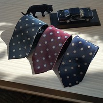 로맨틱 원형 허브 플라워 자카드 무늬 패턴 남자 세미 정장 넥타이 (3 Color)