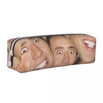 Queens Meme-프린트 스퀘어 연필 케이스 알리사 에드워즈 콜라주 패션 가죽 상자 초등학교 십대 지퍼 펜, 20 20