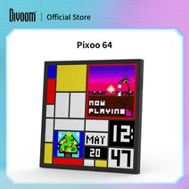 증명사진액자 미니액자 가족사진 결혼식 탁상용 Divoom pixoo 64 디지털 사진 프레임 6464 픽셀 아트 led 사진 전자 디스플레이 보드 네온 라이트 사인 홈 8, 검은 색, 협력사