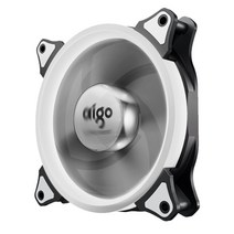 Aigo-D1 PC 케이스 팬 쿨러 냉각 LED 컴퓨터 12V 쿨링 120mm 팬 이중 링 조용하고 쉬운 설치, 05 AURORA WHITE