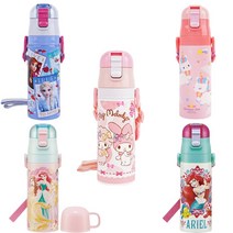 원터치 물통 물병 스텐 마이멜로디 겨울왕국 인어공주 프린세스 캐릭터 유아 여아 470ml, 6.유니콘 원터치 스텐물통 470ml