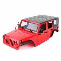 조립되지 않은 휠베이스 바디 카 셸 1/10 RC 크롤러 지프 체로키 랭글 액시얼 SCX10 및 II 90046 12.3 인, 02 Red