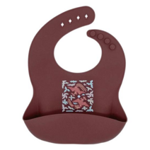 [K패턴 턱받이] 실리콘 턱받이, 봉황흉배(버건디)