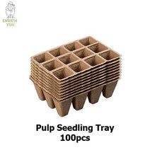 3x4 100ea 펄프 육묘 상자 / 종이 트레이 tray 모종 Jiffy pot 지피 포트 Pallet 친환경 생분해, [01] Tray 100pcs