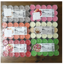 이케아 신리그 미니향초30입 1+1 ( 총60개 선택2), 레드, 오렌지