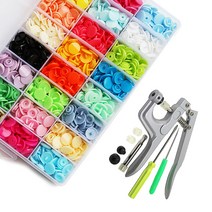 360PCS 24가지 색상의 플라스틱 단추 및 키트, 쿼드 버클 세트