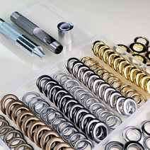 아일렛 타프 하도메 12mm 4색 100세트 타프 캠핑 천막 커튼 가방 지갑 수선 가죽 설치 여밈 조절 똑딱이 단추 펀치 하도매 스프링도트 고급 부자재 커텐 그로멧