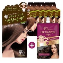 펴난 샴푸형 스피드 헤어컬러 새치염색 샴푸염색약 5매 + 헤어팩 1매 구성, 진한갈색, 1세트