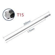 Torx 스크루 드라이버 비트 T10/T15/T20/T25/T27/T30 S2 합금강 200mm 자기, 02 T15