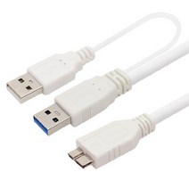 엠비에프 USB3.0 MicroB Y형 케이블 1m/MBF-UM310Y/보조전원/5Gbps 전송속도/마이크로B단자/외장하드/USB허브/