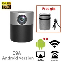 블루투스빔프로젝터 단초점빔프로젝터 4k빔프로젝터 WZATCO-E9A 미니 프로젝터 안드로이드 9.0 풀 HD 1920x1080P WIFI 블루투스 비머 4k 비디오 스마트 LED, Android Version